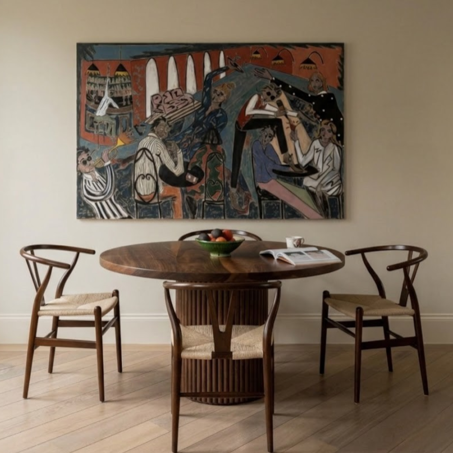 Verona Round Solid Walnut Dining Table