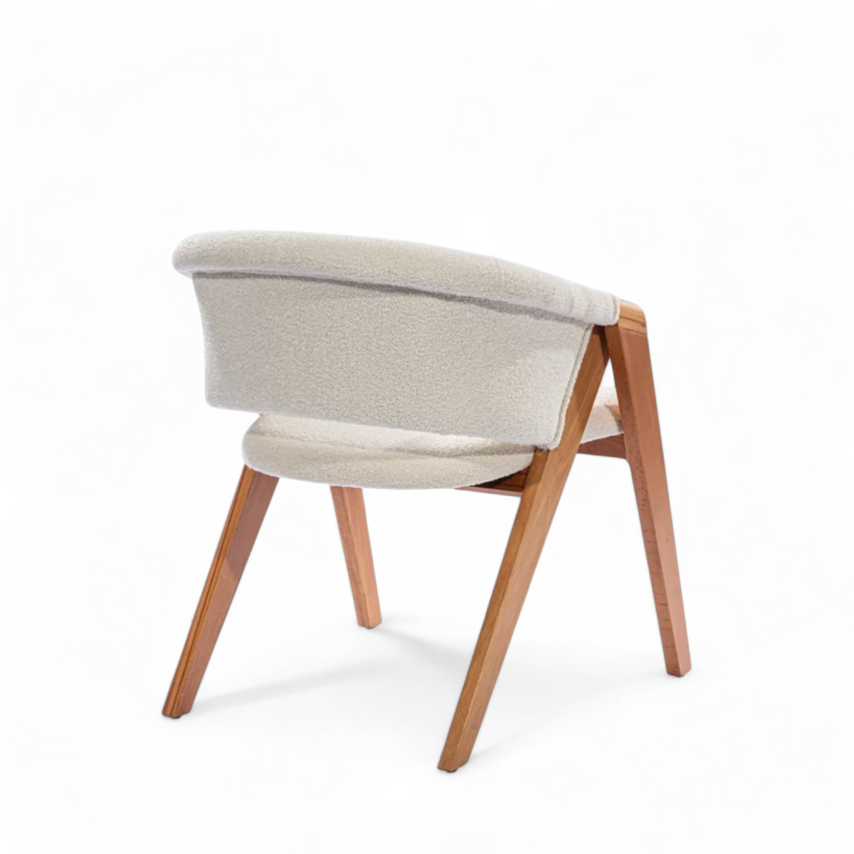 Minimalist Walnut Dining Chair with Curved Backrest and Scandinavian Aesthetic