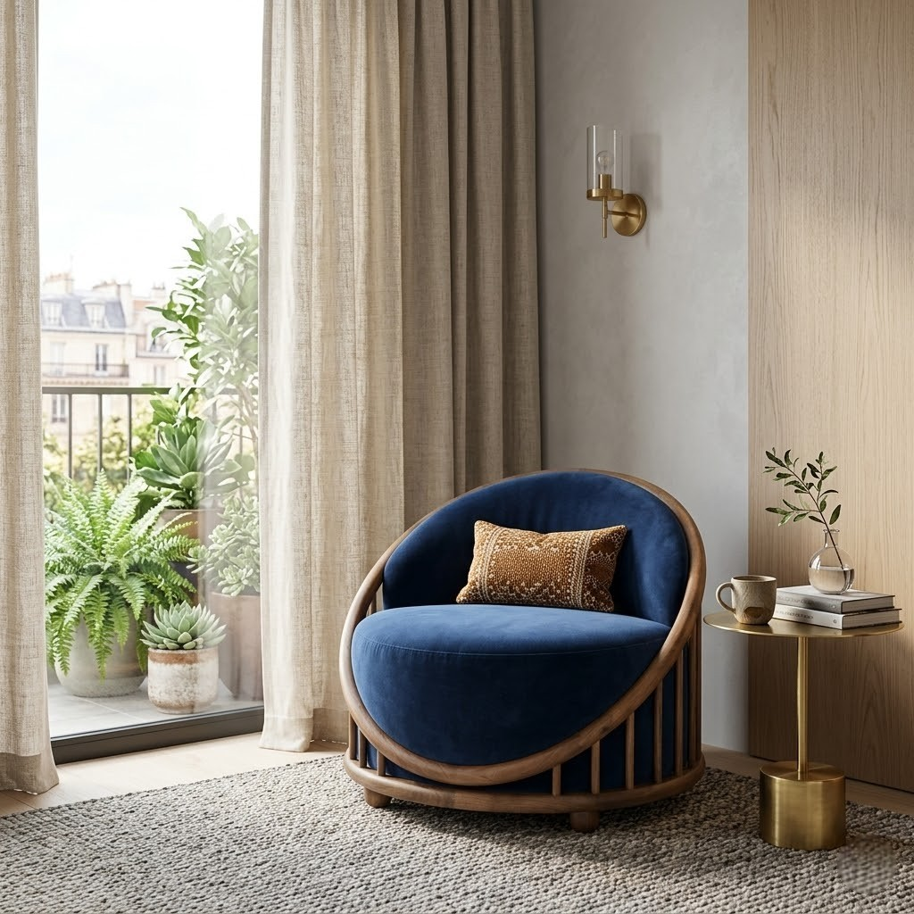 Solid Walnut Halo Lounge Chair