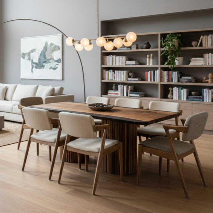 One Piece Walnut Black Epoxy Resin Conference Table