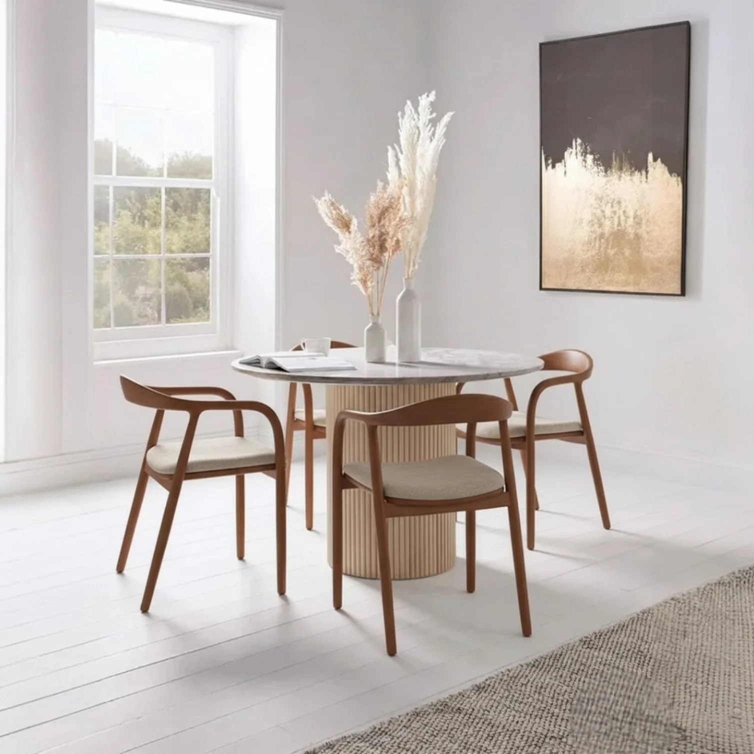 Set of 6 Mid Century Modern Wooden Walnut Colour Dining Chair