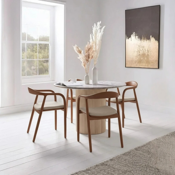 Set of 6 Mid Century Modern Wooden Walnut Colour Dining Chair