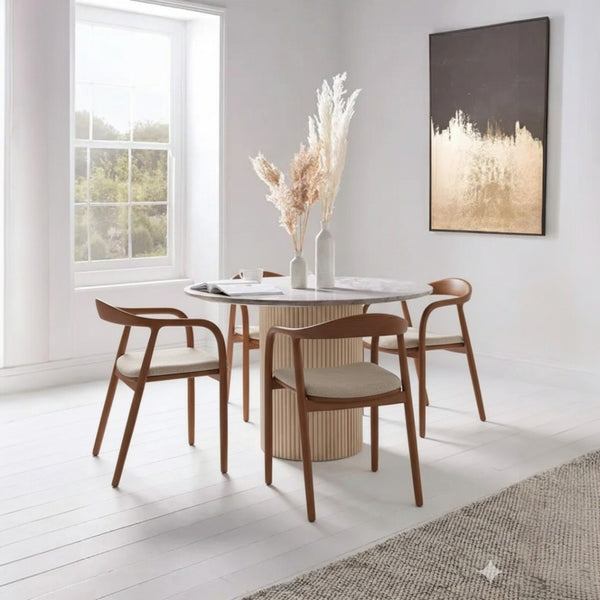 Set of 6 Mid Century Modern Wooden Walnut Colour Dining Chair