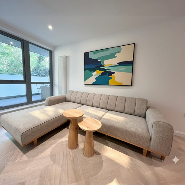 Contemporary L-Shaped Corner Sofa with Easy Flip