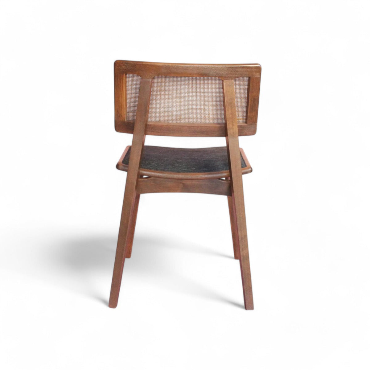 Mid-Century Modern Rattan and Wooden Dining Chair