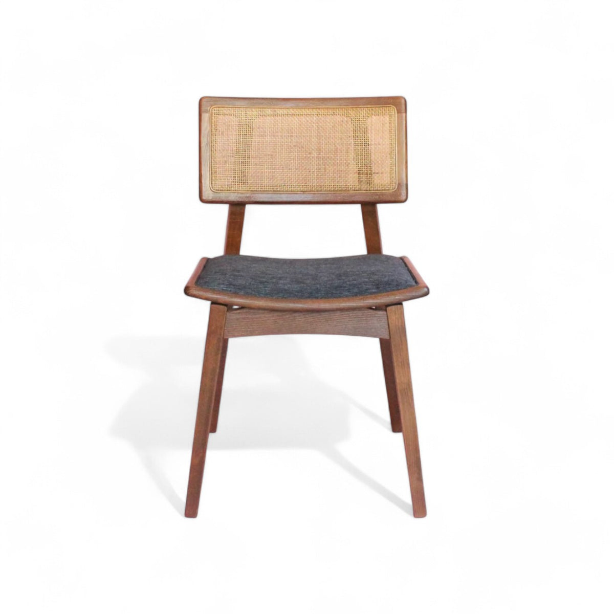 Mid-Century Modern Rattan and Wooden Dining Chair