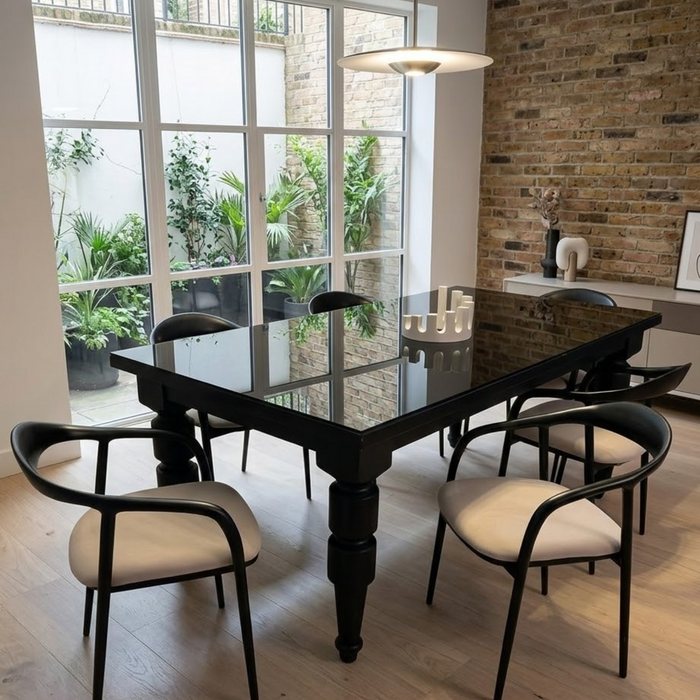 Mid Century Modern Wooden Black Dining Chair