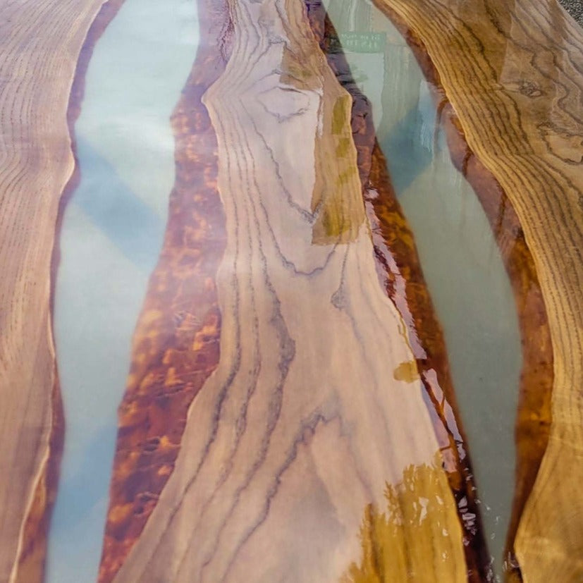 Ashley Transparent Resin River Epoxy Table - The Industrial Furniture