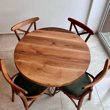 Round Walnut Dining Table 4 Seater 6 Seater Dining Table