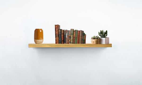 Solid Wood Shelf | Hidden Shelf | Industrial Floating Shelves | Wooden Shelf | Elm Shelf | Wall Shelf | Thick 4 cm, Deep 25 cm | Handcrafted